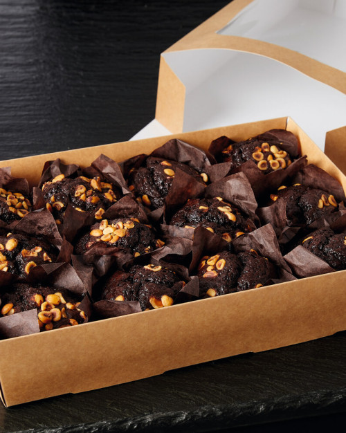 Le plateau de 12 muffins au chocolat